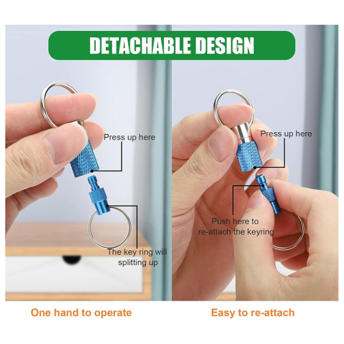 3pcs Quick Release Detachable Keychain, Double Rings Pull Keychain 2
