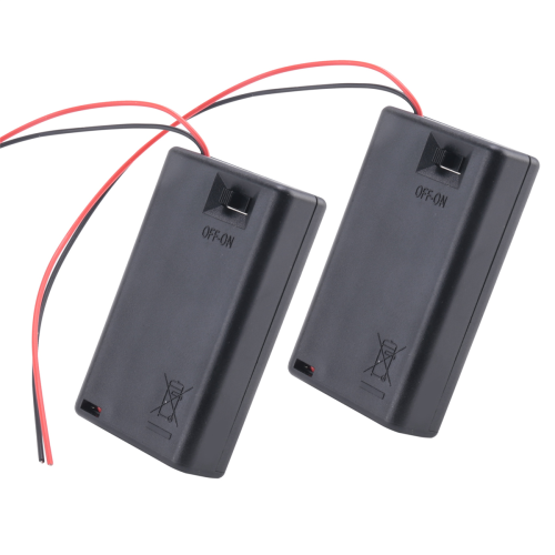 2 x 3 x AAA 4.5V Battery Holder Case Box Wired ON/OFF Switch w Cover 2