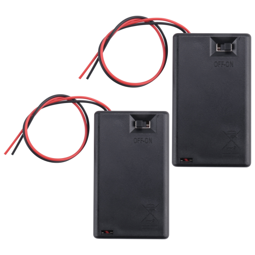 2 x 3 x AAA 4.5V Battery Holder Case Box Wired ON/OFF Switch w Cover