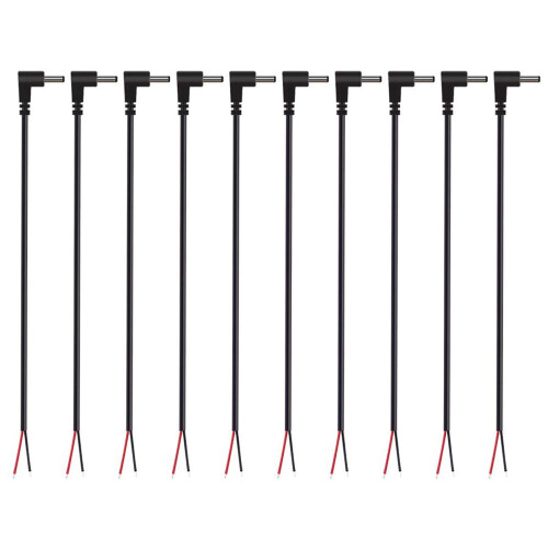 DC Power Male Plug Jack to Bare Wire Open End Pigtail Power