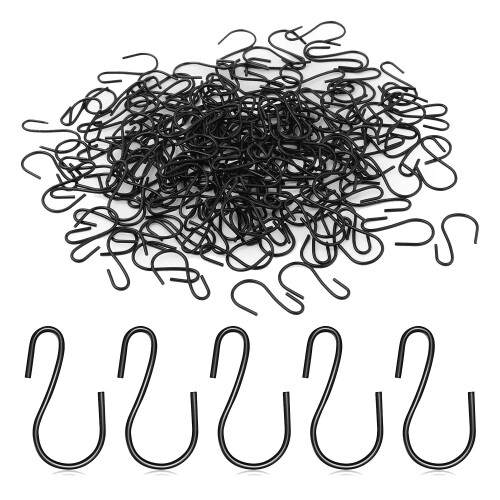 120Pcs 1-Inch Mini S-Shaped Hook, S-Shaped Hook, for Crafts(Black)