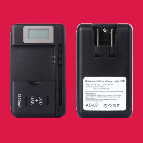 Universal Mobile Battery Charger LCD Indicator Screen US Plug 1