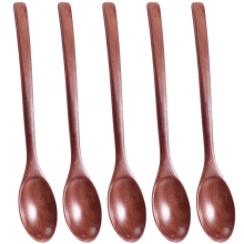 Spoons Wooden Soup Spoon 5 Pieces Eco Wooden Ladle Spoon Set