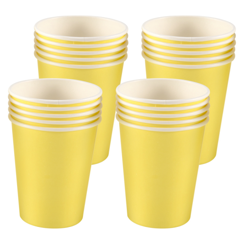 20x Paper Cups Solid Colours Birthday Tableware Catering yellow 1