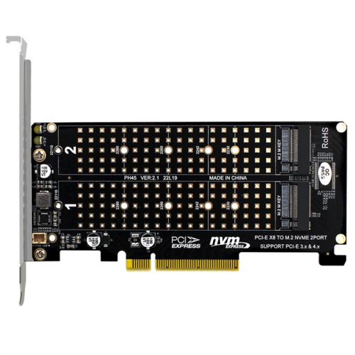 PCI-E X8 Double Disk RAID Card NVME M.2 M KEY SSD Expansion Adapter 1