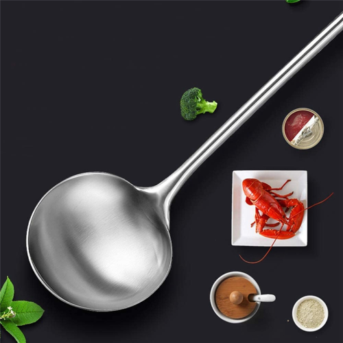 Soup Ladle, the Longer Handle Shovel Spoon Rustproof, Stainless 2