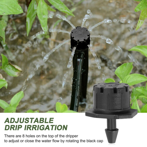 150Pcs Adjustable Irrigation Drippers Sprinklers 1/4 Inch Emitter 2