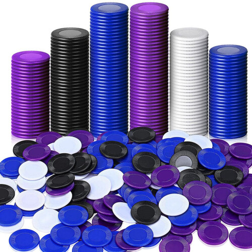 400 Pieces Plastic Poker Chips Game Chips 4 Colors Counter Card, 2