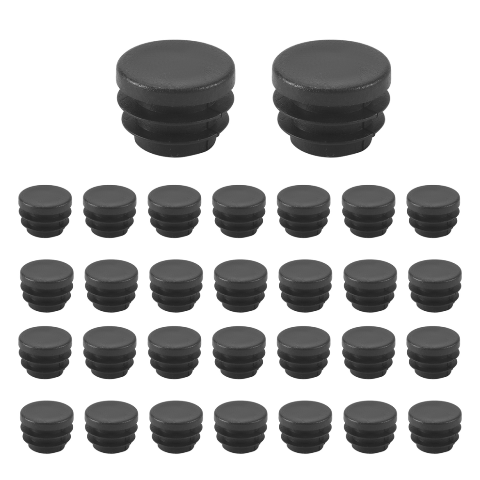 Round Table Chair Leg Tube Pipe Insert End Cap 19Mm Dia 30Pcs Black 4763517308361