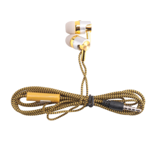 H-169 3,5 mm MP3 MP4 Cablaggio Subwoofer Cavo intrecciato, Cuffie con controllo filo di grano (dorato)