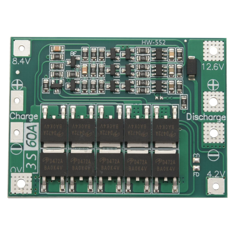 3S 60A Bms Board 11.1V 12.6V 18650 Li-Ion Battery Protection Board 4763517394951