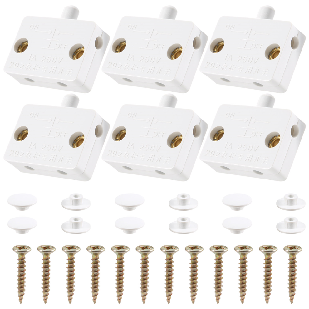 6Pcs Door Led Switch For Closet Light,Electrical Lamp Switches,White 4763517316441