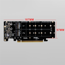 Κάρτα NVME διπλής όψης 4 δίσκων PCIeX16 σε M.2 M-Key NVMEx4SSD