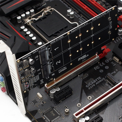 Κάρτα NVME διπλής όψης 4 δίσκων PCIeX16 σε M.2 M-Key NVMEx4SSD 2