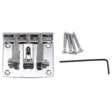 Cigar Box Guitar Parts: 3-string Chrome Adjustable Bridge Silver