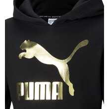 Puma Men's Hoodie Gold Metallic Logo Size Uk S Regular Fit Black