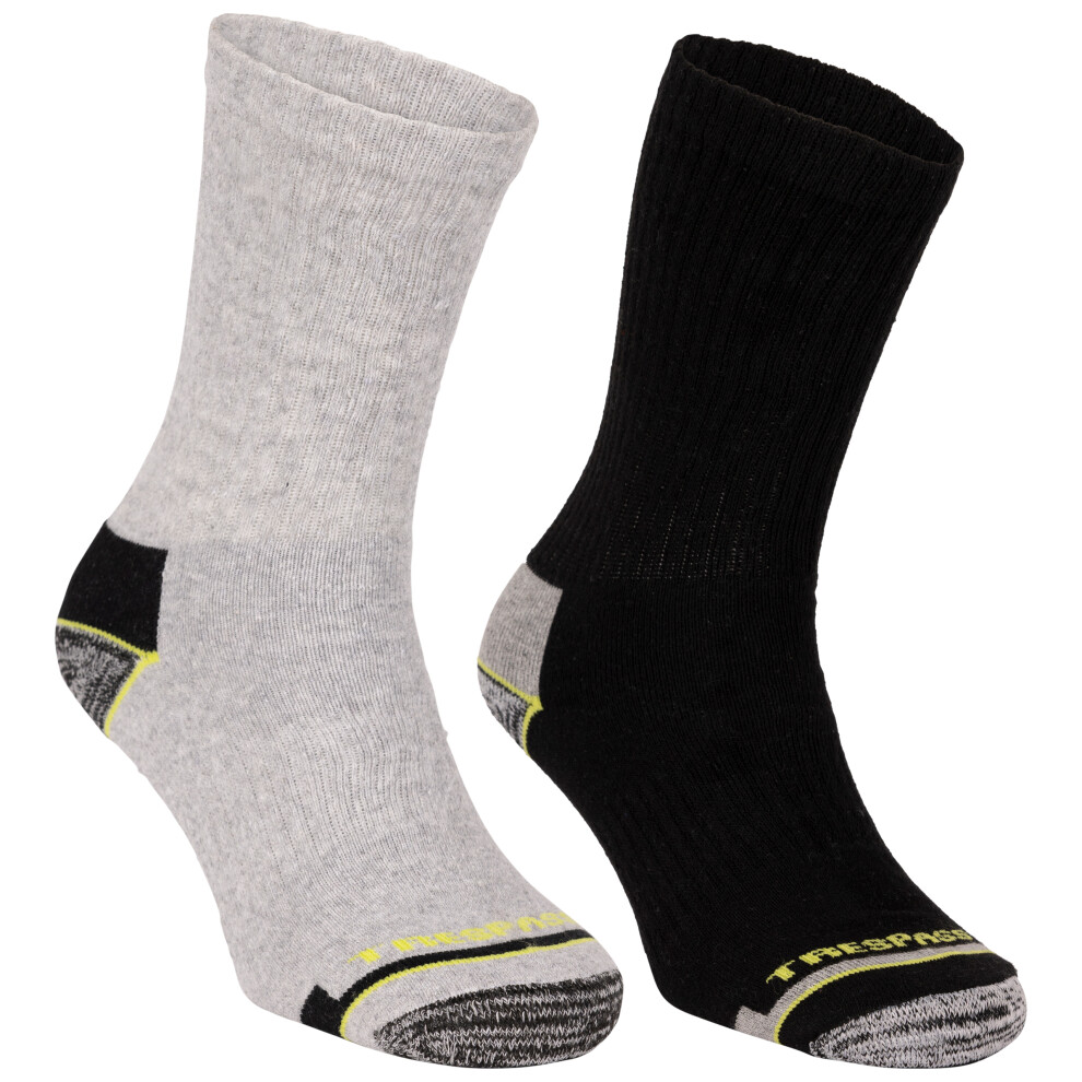 (3/6, Black / Grey) Trespass Unisex Walking Socks Mid Length Conner