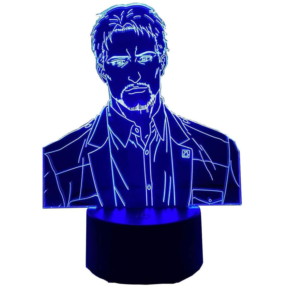 Veeki Night Light 3d Led Illusion Lamps Reiner Braun Attack On Titan Anime 3d Lamp For Kids Child Bedroom Decor Reiner Braun Gift Toys Table Lamp