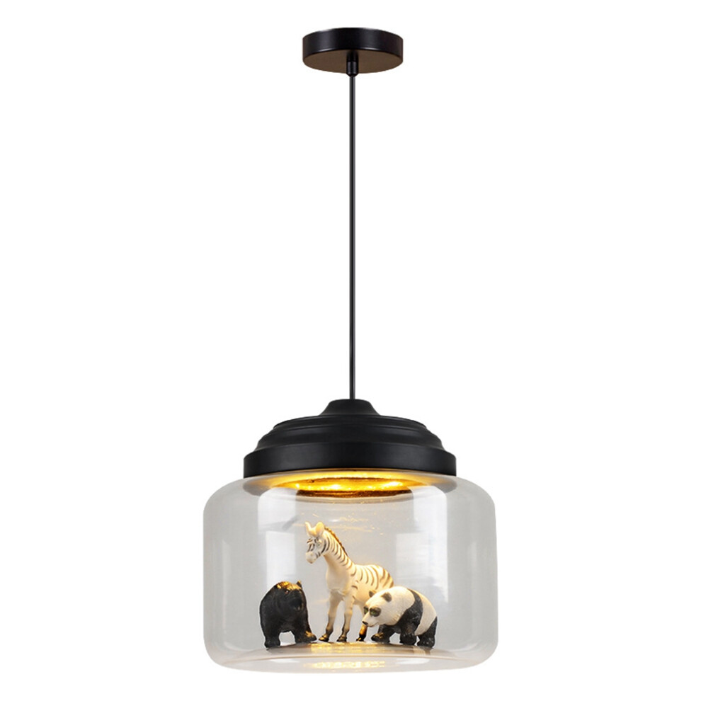 Lampe suspendue en verre avec abat-jour en forme d'animal, luminaire de lecture pour enfants, salon, décoration mignonne, suspension suspendue 1