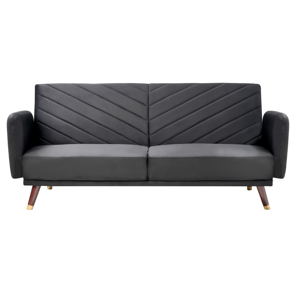 Sofa Bed SENJA Velvet Black 3 Seater