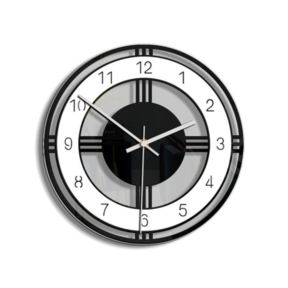 Horloge murale en bois de style nordique silencieuse en acrylique transparent pour chambre, couloir, bureau, décoration