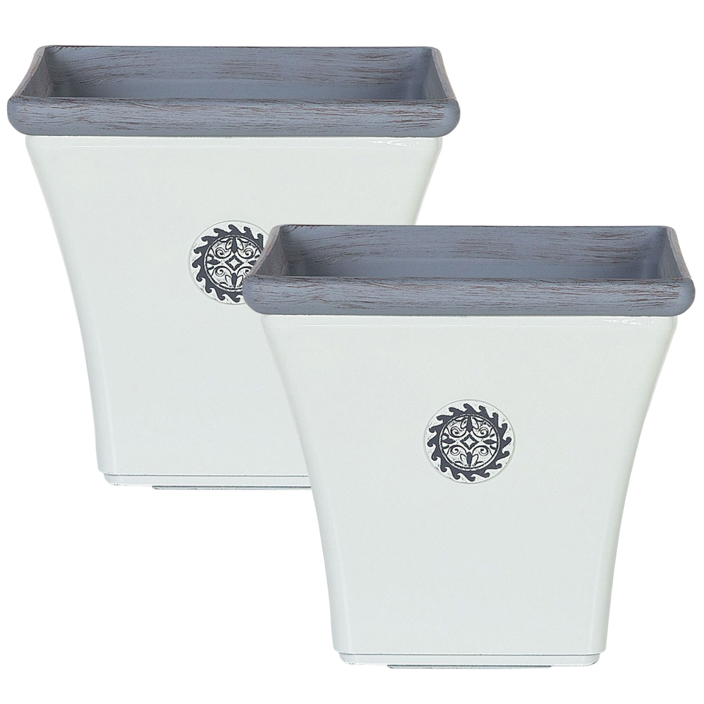 Set of 2 Plant Pots ELATEIA 43 cm White