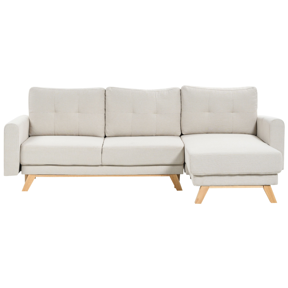 Left Hand Fabric Corner Sofa Beige SIRO