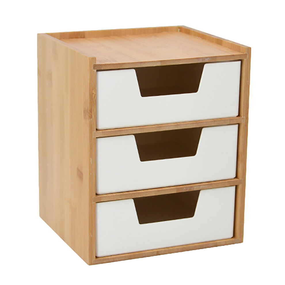 Coffre de rangement de bureau en bambou, tiroir séparé pour cosmétiques, support de maquillage et de soins de la peau pour bureau, salon L