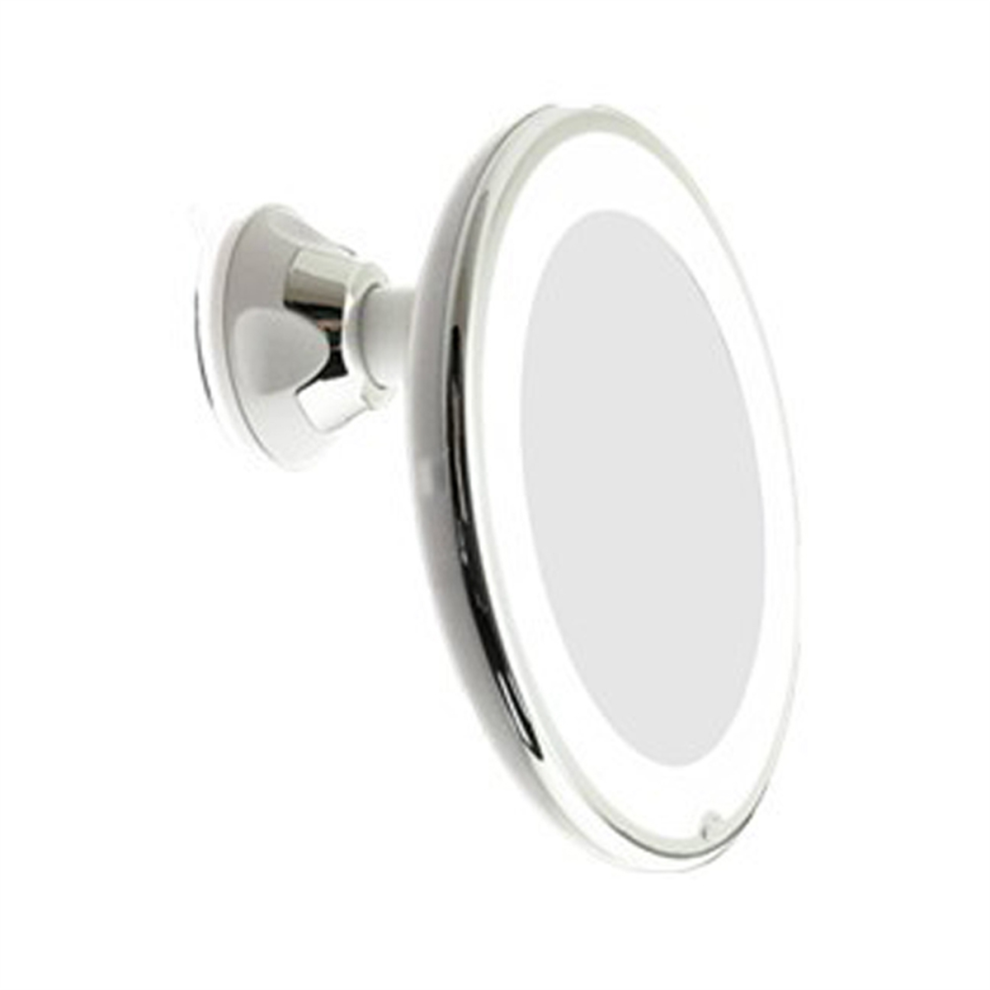 Miroir grossissant 10X avec lumières de maquillage à LED à intensité variable pour salle de bain, chambre à coucher, hôtel