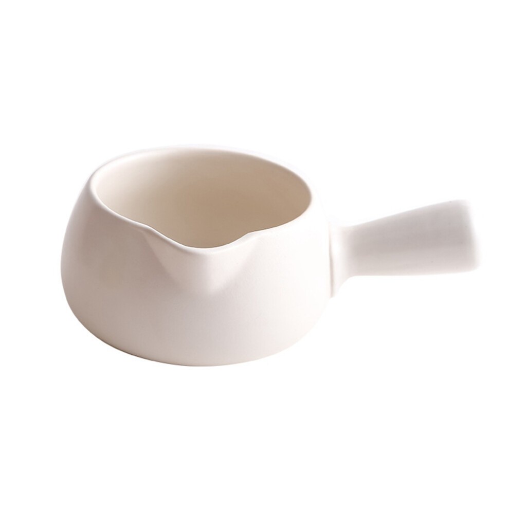 Casserole à lait à une main, chauffe-beurre, petite marmite à soupe chauffante en céramique compatible, blanche