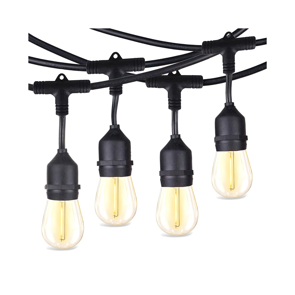 Guirlande lumineuse d'extérieur à LED pour patio avec ampoules en plastique incassables pour gazebo pergola bistro - Prise américaine