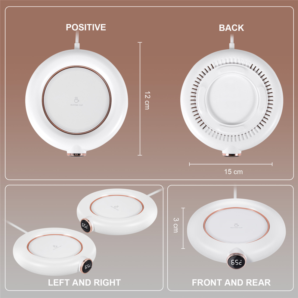 Chauffe-tasse intelligent pour chauffer la tasse à café ou le thé, chauffe-assiette à bougie blanc
