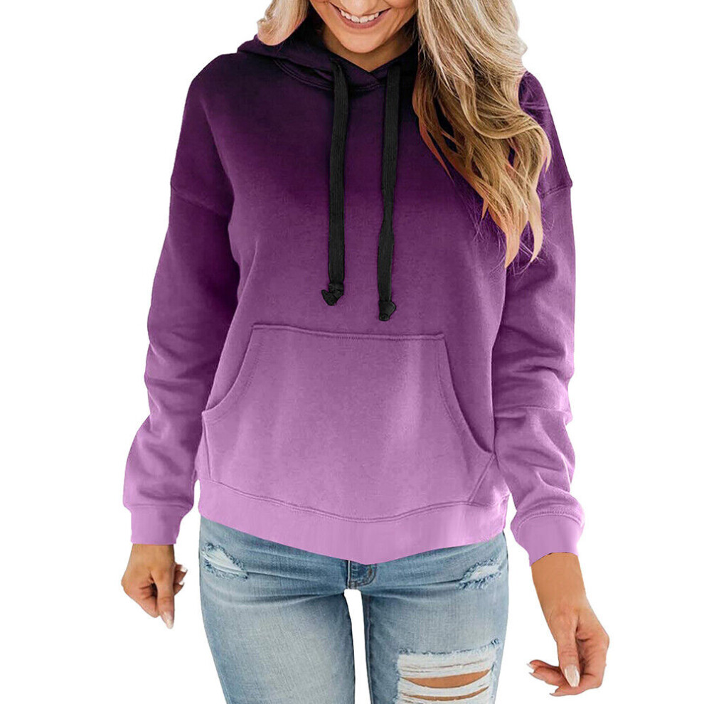 Chemisier Pour Femme Sweat-Shirt Ã Manches Longues DÃcontractÃ Ã Capuche F-Viole-XXXL