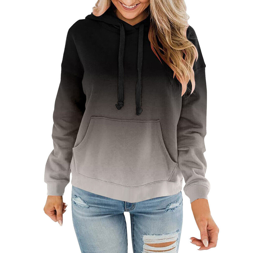 Chemisier Pour Femme Sweat-Shirt Ã Manches Longues Ã Capuche F-Gris-L