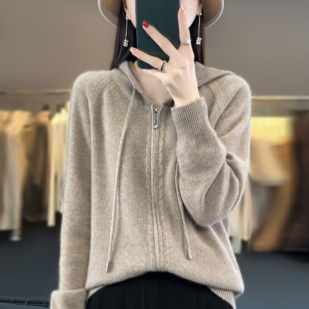 Sweat Ã Capuche ZippÃ Uni Pour Femme Sweat-Shirt Ã Capuche Avec Fermeture F-light khaki-XXL