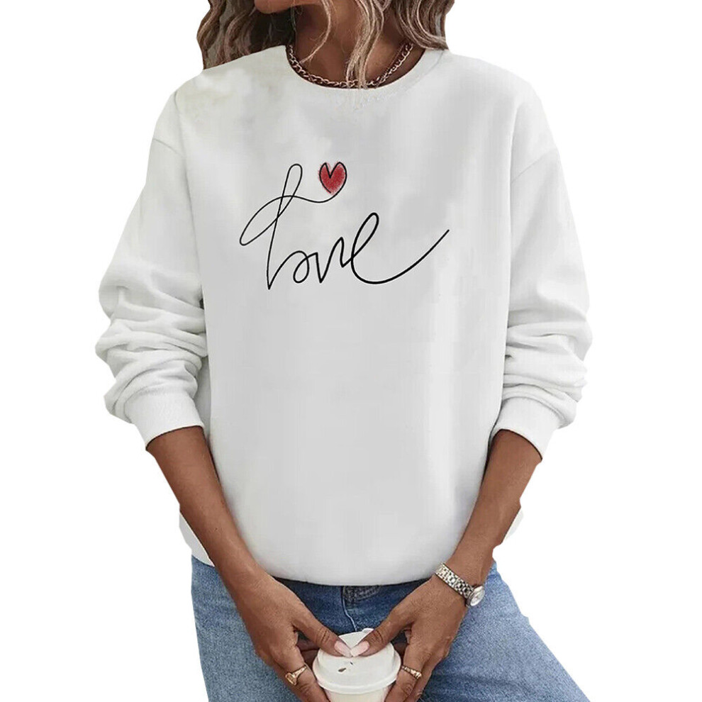Sweat À Capuche À Manches Longues Et Col Rond Pour Femme Sweat-Shirt Ample -Blanc-3XL