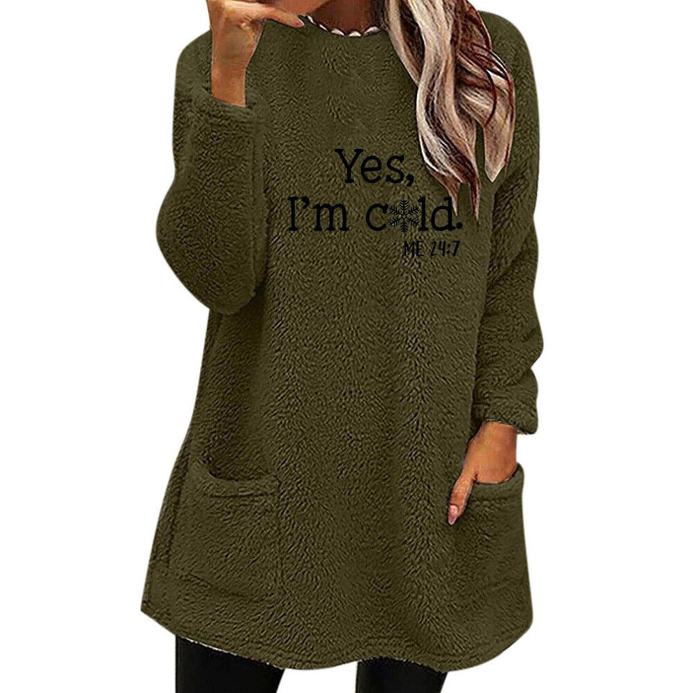 Sweat-Shirt En Polaire Pour Femmes Doublure Chaude Pull Ã Capuche-Vert-S