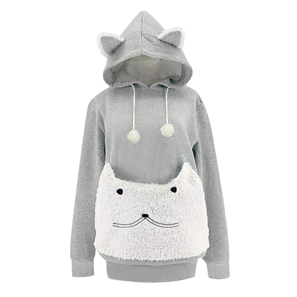 Sweat Ã capuche pour animaux de compagnie Sweat Femmes Casual Cat Holder-S-