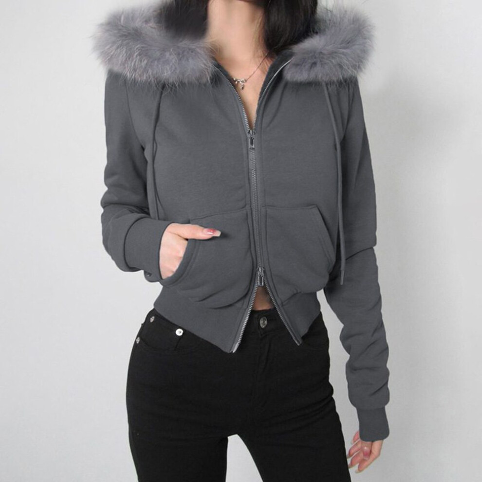 Sweat Ã Capuche Ã‰lÃgant Femme avec Tissu Peluche pour Tenues Automnes Confort-Noir-S