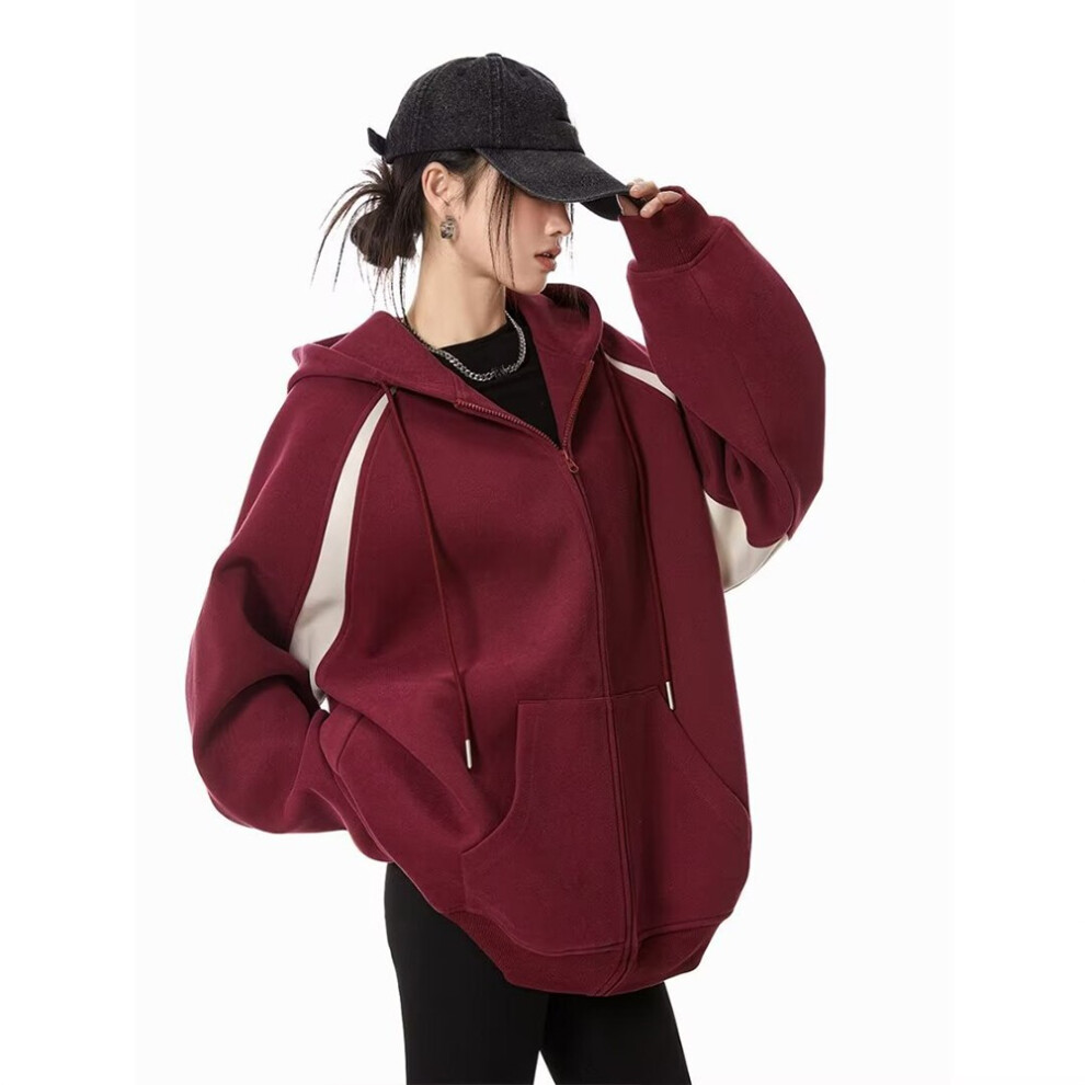 Sweat Ã capuche confortable pour femme avec ÃlÃments de design amÃricain ico-Noir-XL