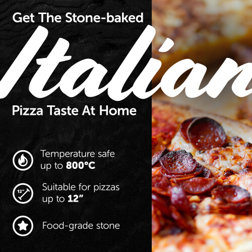Pizza Stone for Sharp Oven, Fan Oven and BBQ [800C Max, 33 x 33cm] 1