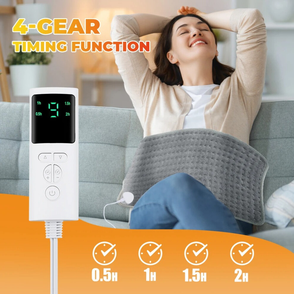 Heating Pad, Electric Heat Pad for Back Pain and periods Pain - Electric Fast Heat Pad with 6 Heat Settings
