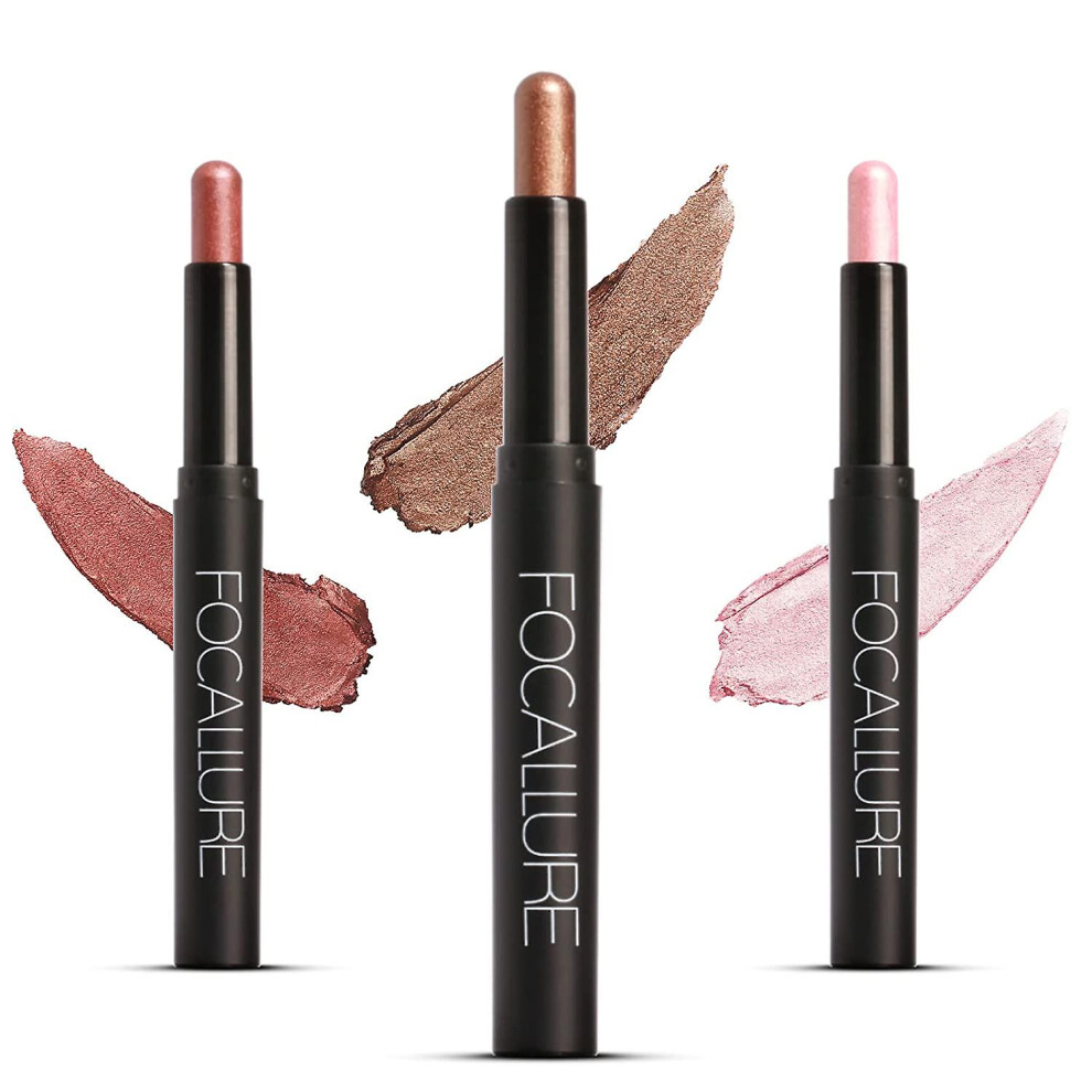 (3 Pcs) 2 In 1 Eyeshadow And Eyeliner Pen, Waterproof Eye Shadow Pencil, Hypoallergenic Eyeshadow, Highlighter Eye Liner
