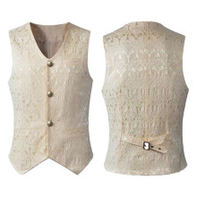 (red, L) Men Suede Slim Fit V-Neck Business Waistcoat