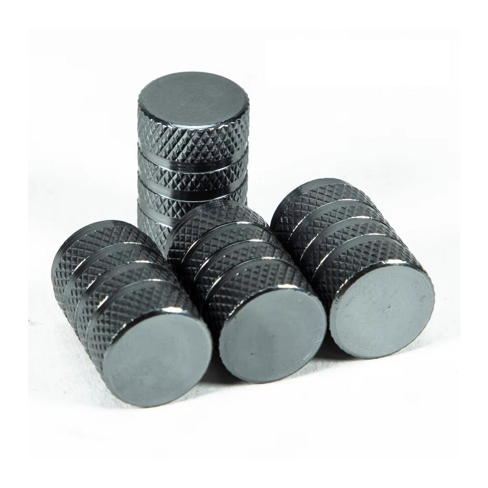 (Gray) 4Pcs Car Tire Valve Stems Cap Knurling Style Tire Valve Cap Aluminum Tire Wheel Stem Air Valve Cap car Universal accessories-image-OPC-PFWW8G9-NEW