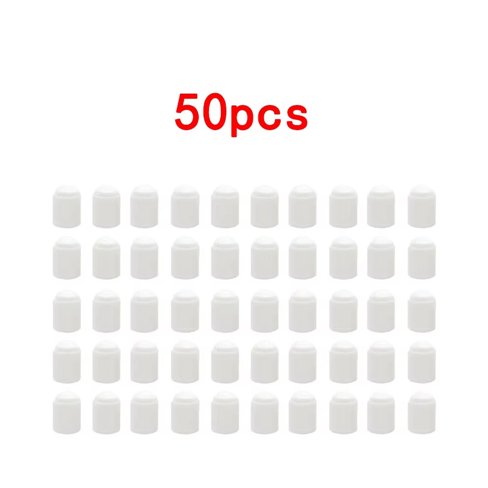 (50Pcs ) Tire Valve Dust Caps Stem Covers Plastic Car Wheel Tire Valve Tyre Stem Air Caps Auto Bike Bicycle Truck Motorcycle Accessories White 6905910159098