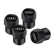 (B Black) 4Pcs 3D Metal Tire Valve Caps Car Tyre Air Stems Cover For Audi Sline A3 A1 A4 B8 B7 A6 C7 A5 A7 A8 B9 B6 C6 Q2 Q3 Q5 Q7 Q8 TT
