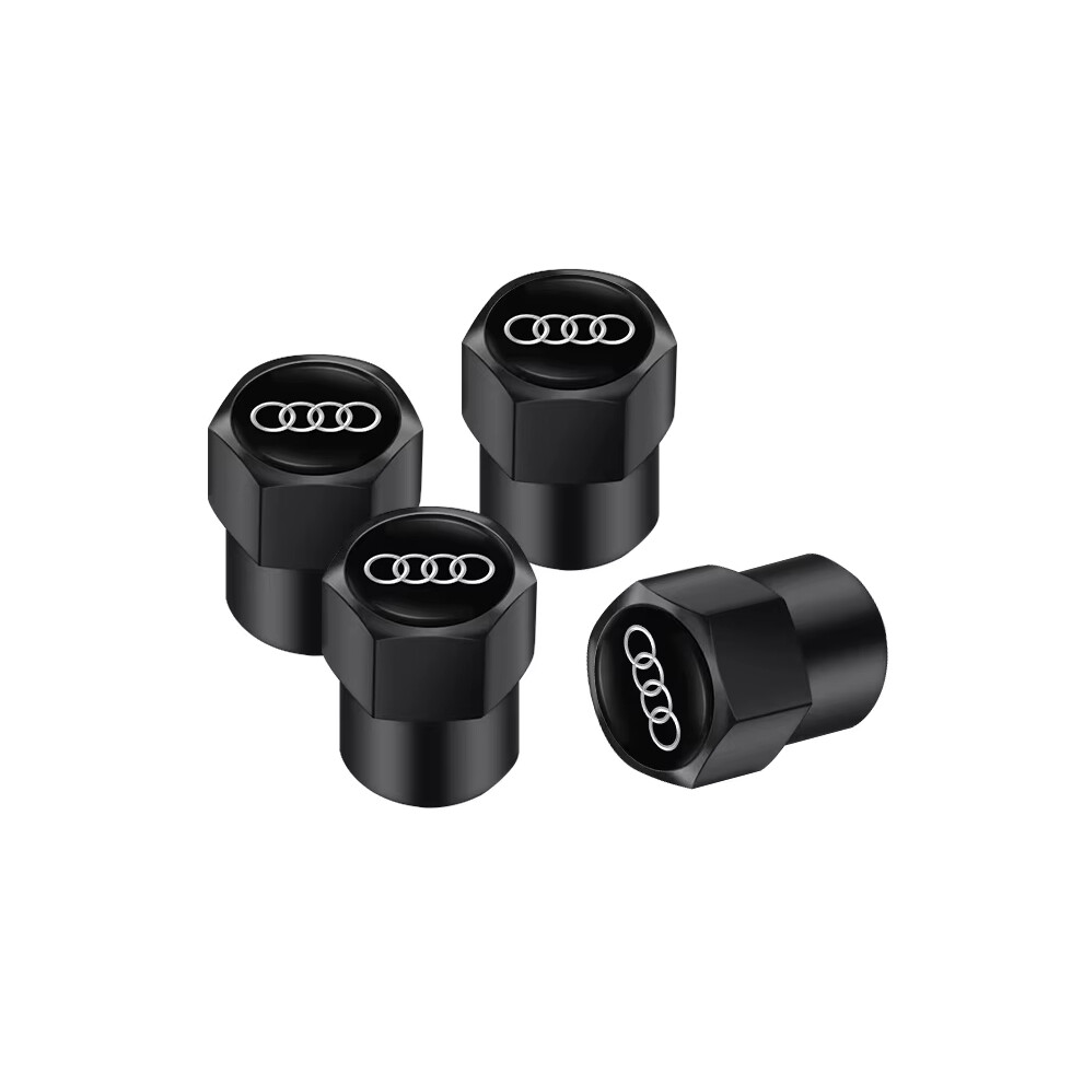 (B ) 4Pcs 3D Metal Tire Valve Caps Car Tyre Air Stems Cover For Audi Sline A3 A1 A4 B8 B7 A6 C7 A5 A7 A8 B9 B6 C6 Q2 Q3 Q5 Q7 Q8 Tt Black 6918632109890