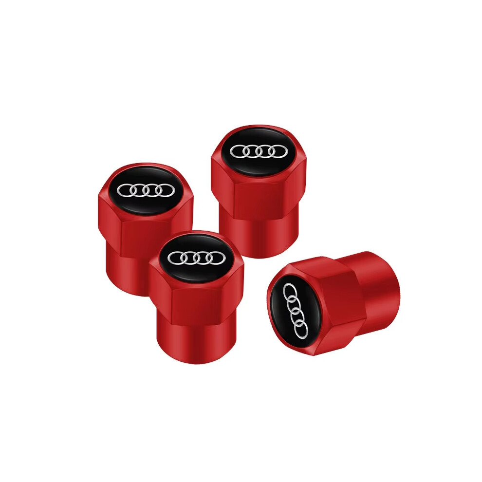 (B ) 4Pcs 3D Metal Tire Valve Caps Car Tyre Air Stems Cover For Audi Sline A3 A1 A4 B8 B7 A6 C7 A5 A7 A8 B9 B6 C6 Q2 Q3 Q5 Q7 Q8 Tt Red 6902327726424