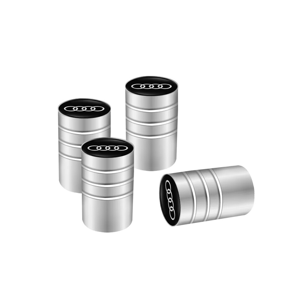 (A ) 4Pcs 3D Metal Tire Valve Caps Car Tyre Air Stems Cover For Audi Sline A3 A1 A4 B8 B7 A6 C7 A5 A7 A8 B9 B6 C6 Q2 Q3 Q5 Q7 Q8 Tt Silver 6905607148244